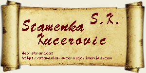 Stamenka Kućerović vizit kartica